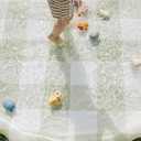 Neutral Gingham Splash Pad for Kids - Outdoor Sprinkler for Kids & Toddlers, Water Mat Sprinkler Toy-Splash Pool 67in