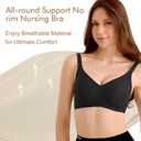 Double Couple Comfort Nursing Bras for Breastfeeding Sleeping Maternity Bra Seamless V Neck Wireless Bra with Extenders (Small, Black)