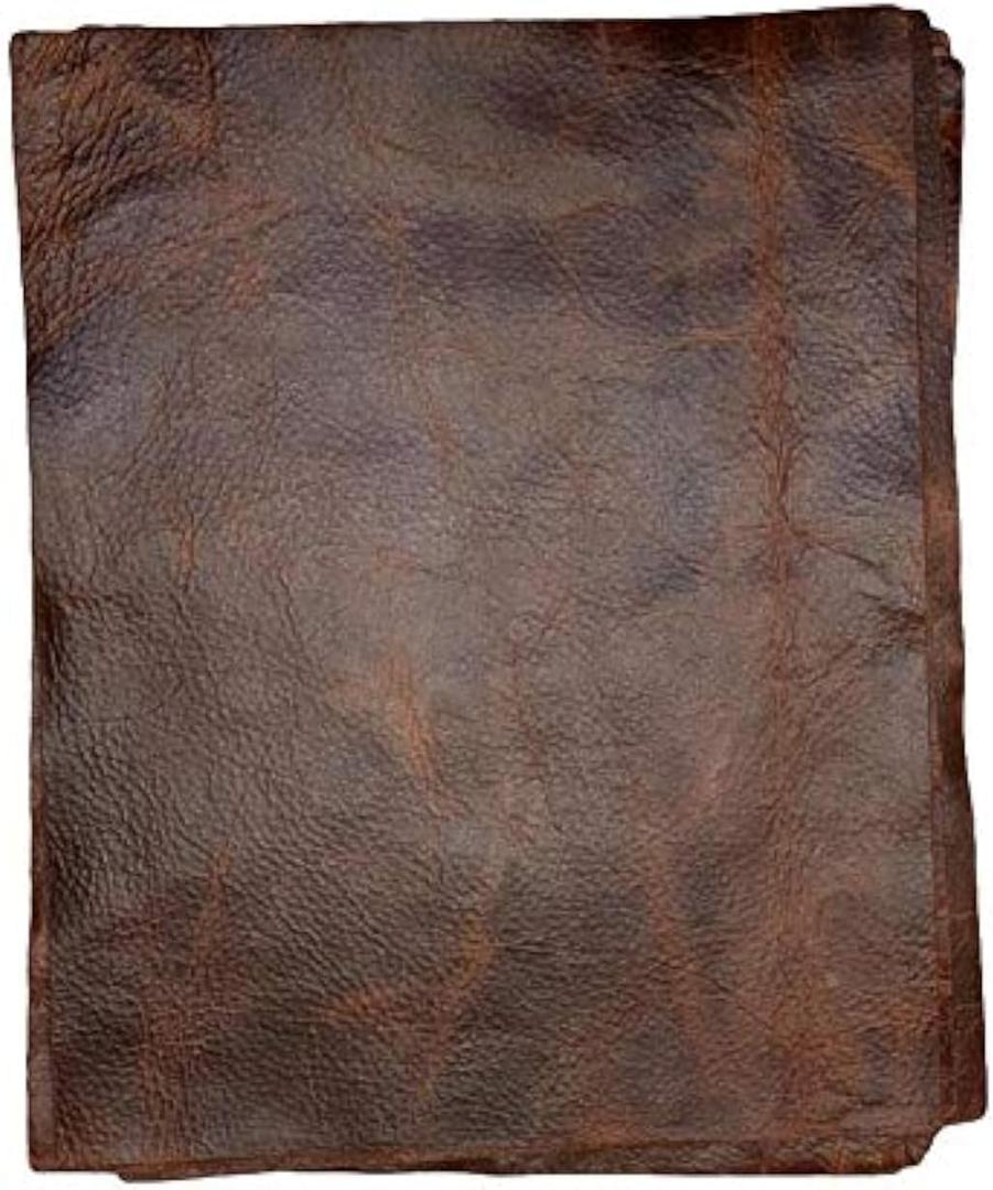 Distressed Cowhide Pull Up Leather: 8.5'' x 11'' Pre Cut Pieces (Bourbon, 1 Piece) (Single)