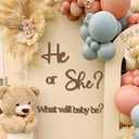 Large Gender Reveal Decals for Backdrop Wooden Baby Shower Sign He or She What Will Baby Be Balloon Arch Decor Gender Reveals Welcome Sign Girl or Boy Party Stickers Pregnancy Party Banner Photo Props