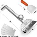 Grill Scraper Heavy Duty Griddle Scraper Set with Replacement Blades Flat Top Grill Accessories Griddle Cleaning Kit for Restaurants,Diners, Outdoor Grill Cleaning