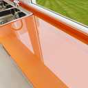 Amiya Orange Glossy Contact Paper Shiny Peel and Stick Wallpaper Self-Adhesive for Countertops, Furniture, Cabinets, Waterproof, Removable, Easy to Apply, Decorative Vinyl Wrap15.7X196