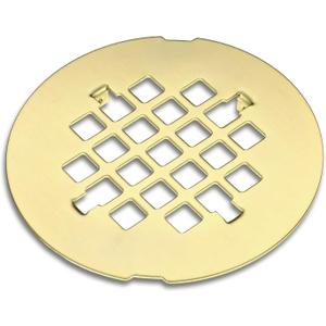 Gold Shower Drain Cover, 4-1/4 Od Snap-in Shower Drain Strainer Round Showers Drains Showers Strainer Grid Easy-to-Install Bath Drains Cover Stainless Steel Replacement Floor Covers