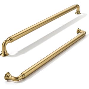 khtumeware 2-Pack Champagne Bronze Heavy-Duty Solid Cabinet Pulls, 12 Inch(305mm) Hole Center, Satin Brass Drawer Pulls, Cabinet Hardware, Suitable for Kitchen Cabinets, Bathrooms and Dressers