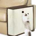 Upgraded Cat Scratch Furniture Protector, Cat Scratch Sofa Arm Shield with 27.6L*19.6W Natural Sisal and Scratch Ball for Protecting Couch Sofa Chair Furniture (Brown/Left Handed)