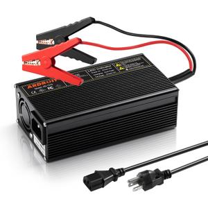 12V 10A Lithium Battery Charger 12V LiFePO4 Battery Charger AC-DC Smart Charger with LED Indicator Special for LiFePO4 Deep Cycle Rechargeable Batteries of Boat, RV