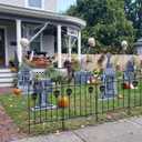 Yaocom 6 Pack Large Halloween Skull Fence 35.4"H x 23.6"W Metal Yard Decor