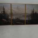 VIYYIEA Large Framed Canvas Wall Art, 3 Pcs, Living Room Vintage Landscape Decor, Nature Wall Art Bedroom Above Bed Decor, Country Retro Pictures, 16x24inch, Set of 3