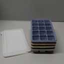 Silicone Ice Cube Trays with Lid, Set of 4, Easy Release Ice Molds, Reusable and Stackable Ice Trays for Freezer for Cocktail, Whiskey, Baby Food, BPA Free