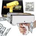 Money Gun Shooter  RUVINCE Money Gun for Movies that Look Real, Prop Gun Make it Rain, Handheld Cash Gun for Game Movies Party (Silver)
