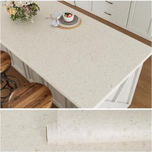 VEELIKE Off White Flecked Granite Contact Paper for Countertops Waterproof Peel and Stick Matte Marble Wallpaper 24''x118'' Self Adhesive Thick Terrazzo Countertop Vinyl Wrap for Kitchen Bathroom Desk