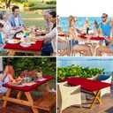 homing Rectangle Table Cloth Cover, Waterproof Polyester Elastic Fitted Tablecloth, Fits for 6 Foot Folding Tables, Washable Table Protector for Picnic, Camping, Outdoor (Red, 30" x 72")