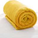 Exclusivo Mezcla Plush Fuzzy Fleece Throw Blanket, Super Soft, Fluffy and Warm Blankets for Couch, Bed, All Season Use (40x50 Inches, Mustard Yellow)
