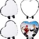 Gersoniel 4 Pcs Blank Sublimation Slates: Mother's Day Heart Gifts 5.9'' x 5.9'' Anniversary Rock Stone Plaque Customized Couple Photo Display Holder DIY Personalize Picture for Heat Press Printing