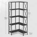 HOOBRO Corner Bookshelf, 5-Tier L-Shaped Bookcase, Industrial Open Display Shelf Tall Storage Organizer, Vertical Storage Rack, for Living Room, Home Office, Black BB60SJ01