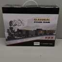 Classic Model Train Set Toy with Steam and Sound, Electric Train for Under The Trees, Cargo Car for Boys & Girls 3 4 5 6 7 Years