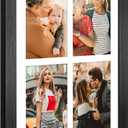 9x13 Collage Frame with 4 Openings 4X6 Pictures, Multiple Picture Frame with Mat, Wall or Tabletop Decor, Black Wood Grain (1 Pack)