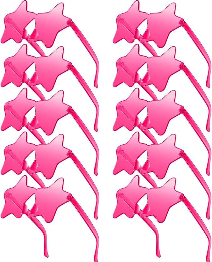 Morcheiong 10/20/30/40 Pack Star Sunglasses Colorful Rimless Sunglasses, Cool Pool Wedding Party Favor Pentagram Glasses (Blue)