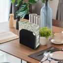 ALELION Black Napkin Holder for Table - Wood Upright Napkin Holders for Kitchen - Wooden Coutertop Napkin Dispenser for Dining Room Table Restaurant Picnic Party