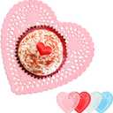 200 PCS Paper Hearts Doilies, 4 inch Heart-Shaped Cutouts Lace Doilies for Crafts, Valentines Day, Mother's Day, Wedding Decor Ornaments, Party Decorations, 50 of Each Colors Red, Pink, White, Blue