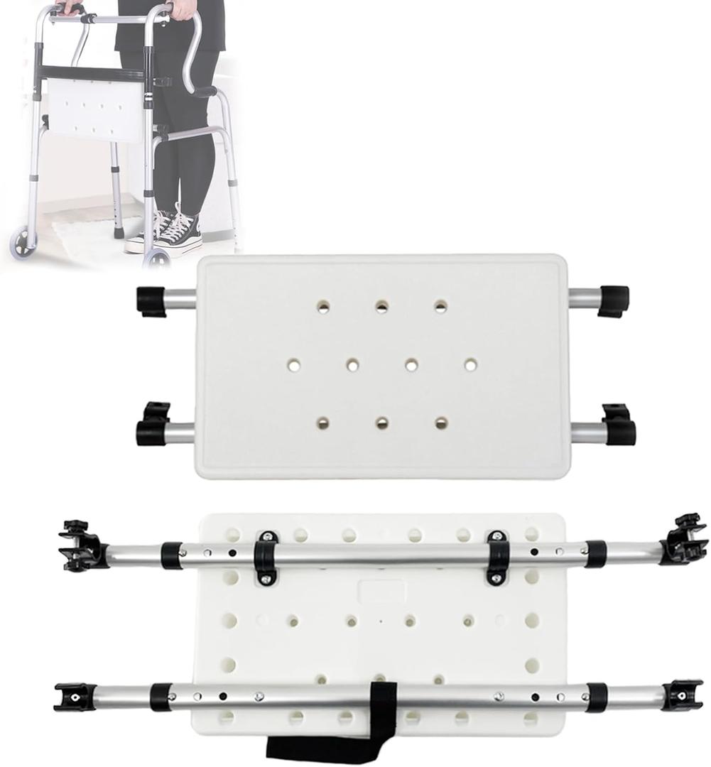 Adjustable Walker Rest Seat, Folding Walker Attachable Seat for Elderly Disabled, Range:20"~24" (Plastic)
