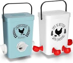 Tgeyd Chicken Feeder and Waterer Set (3 Gal/15 Lb) Hanging Automatic Poultry Feeder, No-Waste, Chicken Accessories for Chicken Coop and Run