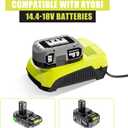 DSANKE P120 14.4V 18V Battery Charger Replacement for Ryobi Charger ONE+ P117 P118 P119 Lithium-Ion NiCd NiMh Battery P100 P101 P102 P103 P105 P107 P108 BPL-1815