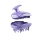 2-in-1 Scalp Massager Shampoo Brush,Scalp Scrubber, Exfoliator Brush for Removing Dandruff & Hair Growth,Detangling Scrubber for Wet or Dry Hair - for All Hair Types(Purple)