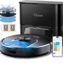 Tikom Robot Vacuum and Mop, 6000Pa Robotic Vacuum Cleaner with Self-Emptying Base, 90 Days Capacity, LiDAR Navigation, Home Mapping, Ideal for Pet Hair, Hard Floors, Carpet (L8000 Plus) Black