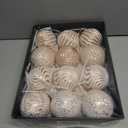 Pink Christmas Tree Ornaments Ball, 12 Pcs 4 Styles Hand-Polished Christmas Balls Shatterproof Xmas Hanging Ornaments Decor Set for Tree Garland Wreath (Rose Gold)