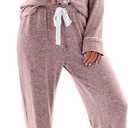 Aamikast Women's Pajama Sets Long Sleeve Button Down Sleepwear Nightwear Soft Pjs Lounge Sets (XL)