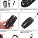 Carbon Fiber Key Fob Cover,Key Cover,Keychain Compatible with Ford F150 F250 F350 F450 F550 Explorer Fusion Escape Edge Expedition
