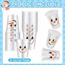 50 Pack Christmas Snowman Plastic Cups 12 Oz Disposable Snowman Party Cups Winter Holiday Party Cups for Christmas Party Supplies Coffee Wine Hot Cold Drinks