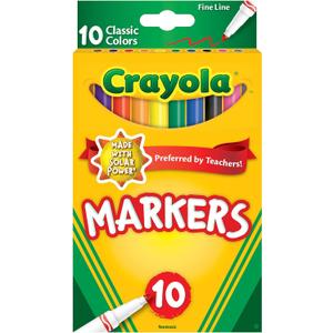 CRAYOLA MARKERS FINE LINE 10 COUNT