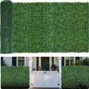 Artificial Boxwood Roll,120x40 in (34 sqft) UV-Anti Faux Ivy Boxwood Hedge Leaf Grass Wall for Patio Balcony Privacy, Garden, Backyard Greenery Wall Backdrop and Fence Decor