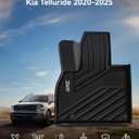 3W Floor Mats Fit Kia Telluride 2020-2024 2025 7&8 Seats, TPE All Weather Custom Fit Floor Mats for Kia Telluride for Car Mats Anti-Slip Heavy Duty Accessories, Black