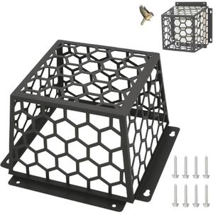 Dryer Vent Bird Guard Cover, Heavy-Duty Steel 7"x7"x5", Fits 34 Inch Dryer/Bathroom/Kitchen Exhaust Vents, Rust-Resistant Metal Pest Guard with Screws, Easy Install Dryer Vent Cage (Black)