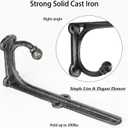 Rustic Floating Shelf Bracket 8 Inch, Cast Iron Shelf Brackets for Wall Shelving, Heavy Duty Shelf Bracket Supports, Decorative Shelves Brackets with Hooks, 4 Pack