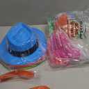 Maitys 48 Pieces Neon Party Supplies 24 Pack Neon Style Dress Hats with 24 Pack Flashing Plastic Light up Glasses for Glow Women Costume 80's Style Dressing up Party