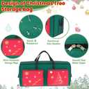 9FT Christmas Tree Storage Bag 600D Oxford Extra Large Christmas Tree Bags for Christmas Trees Two Large Pockets Tree Storage Box with Reinforced Handles Heavy Duty Storage Bag for Xmas Tree (Red and Green)