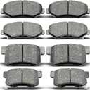 Front & Rear Ceramic Brake Pads Set Compatible with 2013-2015 Acura ILX,2012-2015 Honda Civic