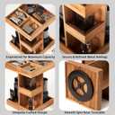Cologne Organizer for Men, Solid Acacia Wood 3-Tier Rotating Stand - Natural Grain Bathroom & Vanity Organizition for Perfume & Skincare, Premium Desk Decor, Unique Birthday Gifts