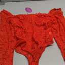 Avidlove Womens Bodysuits Long Sleeve Body Suits Womens Lace Going Out Tops One Piece Bodysuits for Women with Snap Crotch (Medium, Red)