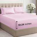 Extra Deep Pocket Full Sheets - 4 Piece Breathable & Cooling Bed Sheets - Hotel Luxury Bed Sheet Set - Soft, Wrinkle Free & Comfy - Easily Fits Extra Deep Mattresses - Deep Pocket Light Pink Sheets