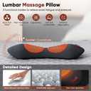 3 in 1 Upadate Rechargeable Electric Lumbar Support Pillow with Adjustable Height for Bed and Chair,Cordless Back Massager for Pain Relief Deep Tissue,Back Massager with Heat for Home & Office