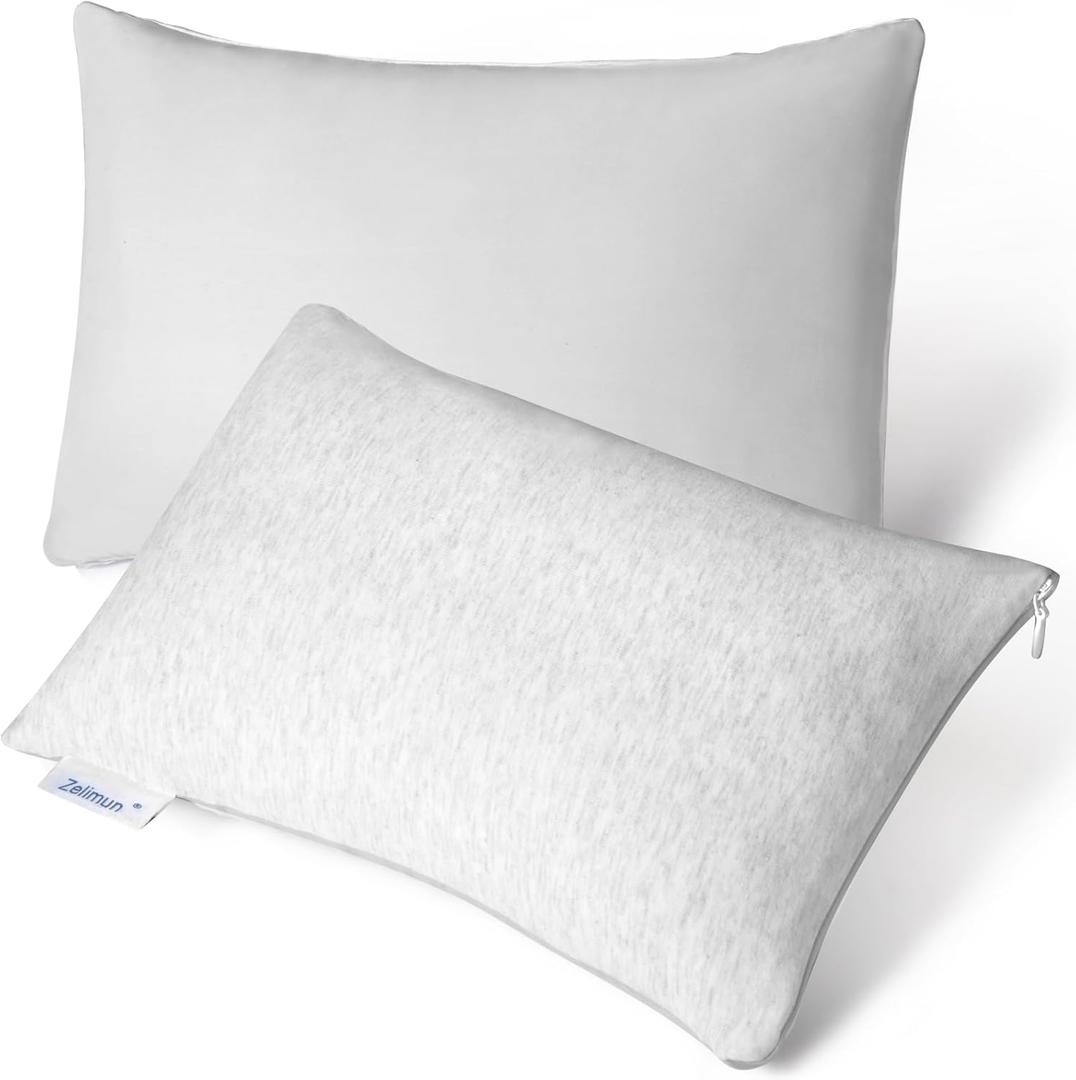 2 Pack Dual-Sided Tiny Pillows (11"x7")  Cooling & Cotton Fabric Small Travel Pillows, Portable Mini Cushions for Sleeping, Office Naps, Car, Pets & Travel Use