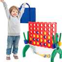 1.9 Feet Giant 4 in A Row Game, Jumbo 4-to-Score Connect Game Set for Kids & Adults Outdoor Yard, Lawn & Indoor Floor Play, Family Game Night & Party Board Games, Grand Birthday Easter Gifts