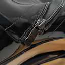 Women's Mid Calf Platform Boots Round Toe High Heel GoGo Short Boots Chunky Heel Comfortable Booties with Side Zipper for Ladies Sexy Cute (US 9, Black Patent)