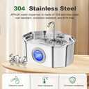 Cat Water Fountain Stainless Steel 108oz/3.2L, APAUK Automatic Pet Fountain Dog Water Dispenser with Water Level Window, Quiet Cat Fountain for Drinking, Inside with Replacement(2 Filters&2 Sponges)