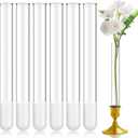 6 Pack 7.9" Glass Bud Vase Taper Candle Holder's Bud Vase for Flower Candlestick Sizes from 22mm to 27mm Adjustable Designed Specially for Taper Candle Holder for Tablescapes, Wedding Decor